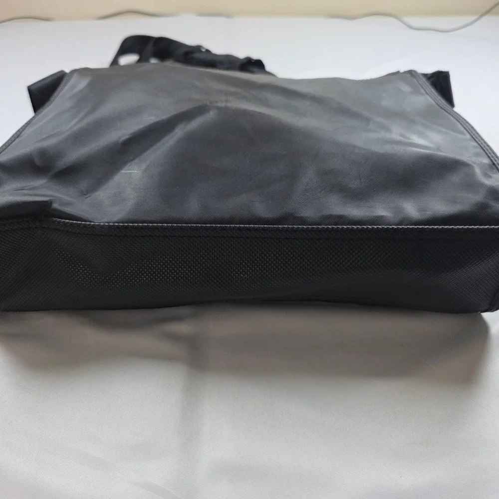 Y2K Diesel Black Nylon Messenger Bag Tonal Logo Utility Crossbody Adj Strap